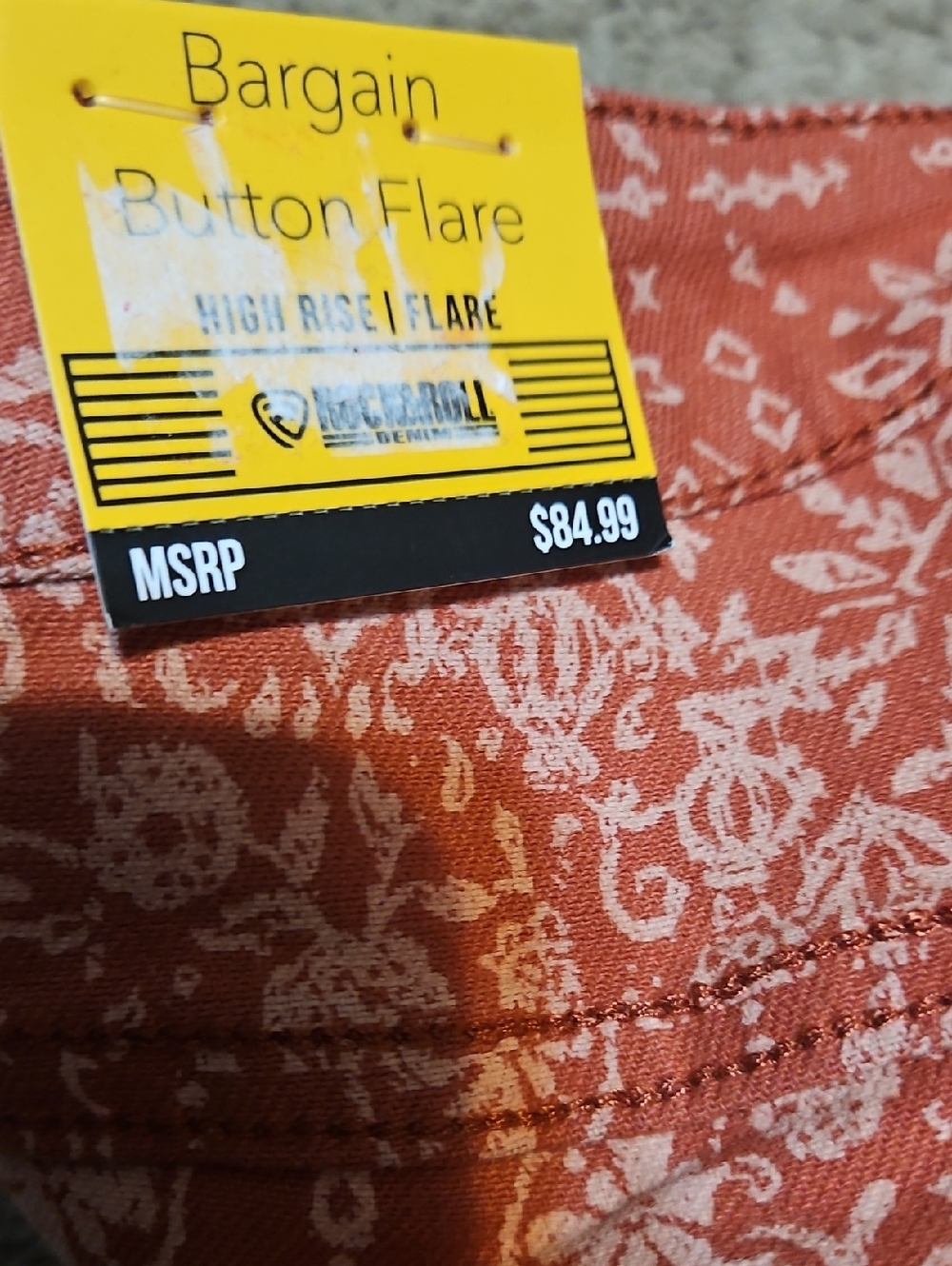 NWT Rock & Roll Denim Bargin Button Flare High-Rise Reversible Jeans - Picture 10 of 13